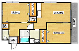 パークサイド中山II 1階2LDKの間取り