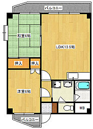 二勝BLDG8 4階2LDKの間取り