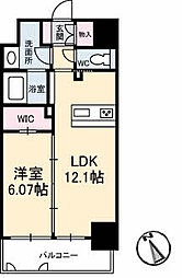 ヴィラシオン大手町 8階1LDKの間取り