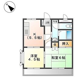 アスパラ館 2階2Kの間取り