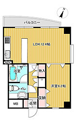 マーキュリーシティ壱番館 2階1LDKの間取り