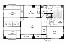 原田ビル 3階3LDKの間取り