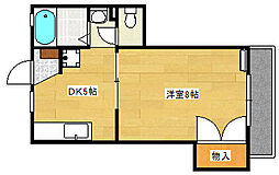 メゾン向陽 2階1DKの間取り