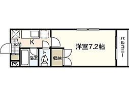 大宮KTビル 4階1Kの間取り