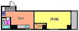 清水フォワードビル 1DKの間取図画像