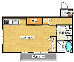ストゥーディオ雅　B棟 2階ワンルームの間取り