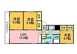アート・エイト東雲 4階3LDKの間取り