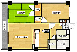 フォブール川内 1階2LDKの間取り