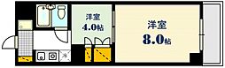 グレース三篠 8階1DKの間取り