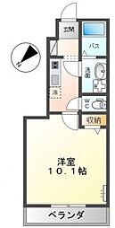 クレール比治山 1階1Kの間取り