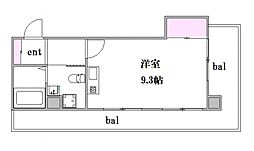 KENSEI7 3階ワンルームの間取り