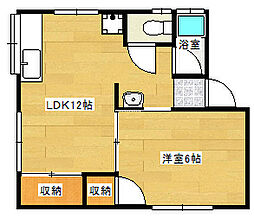 ウィングヒル 1階1LDKの間取り