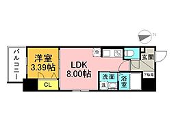 S-RESIDENCE観音公園aloria 1LDKの間取図画像