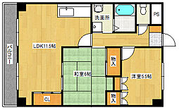 シェソワホリオ 5階2LDKの間取り