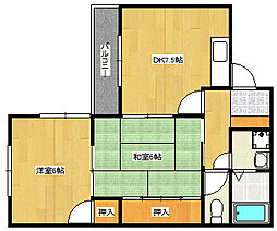 カーサＴ 2階2DKの間取り
