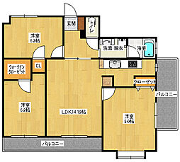 Villa　Vert 3階3LDKの間取り