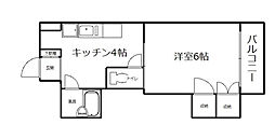 ヴィラ高精 3階1Kの間取り