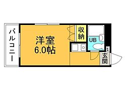 クレセント小町 3階1Kの間取り