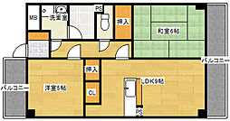 双葉ヒルズ横川駅前 5階2LDKの間取り