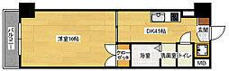 ラフィネ牛田本町 5階1Kの間取り