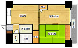 祇園ロイヤル 2DKの間取図画像