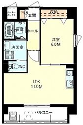 Brilliant Court Kuboi 5階1LDKの間取り