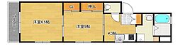コーポ山城 202 2階2Kの間取り