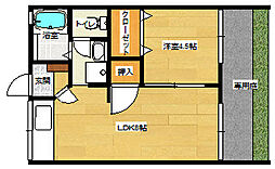 Goto apartment 1階1LDKの間取り