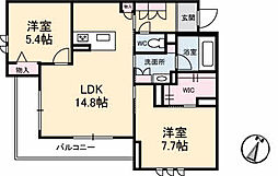 Lafite（ラフィット） 2階2LDKの間取り