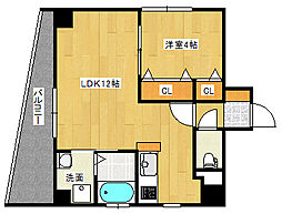 トーソク猿猴橋ビル 10階1LDKの間取り