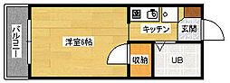 クリンゲル旭 3階1Kの間取り