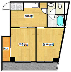 桧垣ビル 5階2LDKの間取り