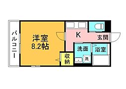 Ks003-3 201 2階1Kの間取り