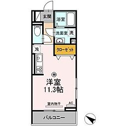 ベリッシモ ワンルームの間取図画像