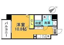 Ｒｅｓｉｄｅｎｃｅ　Ｉｃｏｎｎ　ＮＩＳＨＩＨＡＲＡ 701 7階ワンルームの間取り