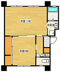 Sビル1 1LDKの間取図画像