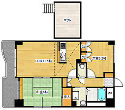 エール・アベニュー 2LDKの間取図画像