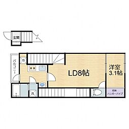 リバーノース庚午 1LDKの間取図画像