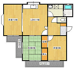パル翠町2 3LDKの間取図画像