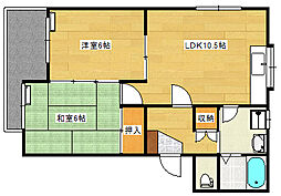 レジデンスメイ 2LDKの間取図画像