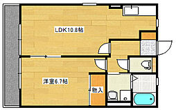 レトアK'S2 1LDKの間取図画像