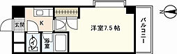 ヴィラ大芝 1Kの間取図画像