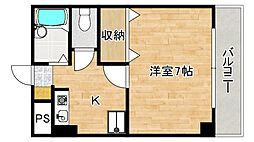 千田パレス 1Kの間取図画像