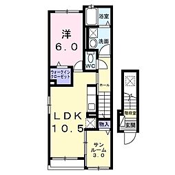 サン・ジェルメ 1LDKの間取図画像