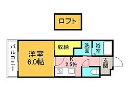 Ra ism GION 1Kの間取図画像