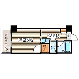 ソアール矢野 1Kの間取図画像