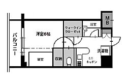 ラポール中島 1DKの間取図画像