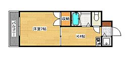 CASADESOL己斐 1Kの間取図画像