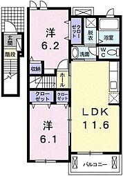 エテルノ・アロッジオ弐番館 2LDKの間取図画像