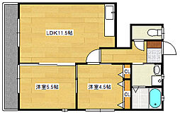 フェリーチェ福田 2LDKの間取図画像